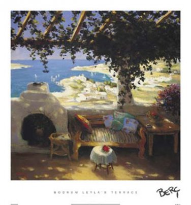 Bodrum Leyla's Terrace by Berc Ketchian 27x29 Art Print Poster 228696
