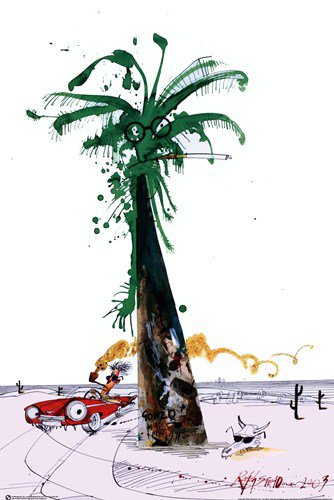 Ralph Steadman - Hunter Driving by  Unknown 24x36 Art Print Poster 893685