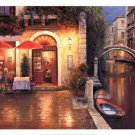 Night Cafe After Rain by Haixia Liu 30x24 Art Print Poster 774712