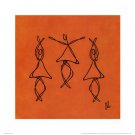 Hope - Orange Dancers by Joyce Mcandrews 18x18 Art Print Poster 869176