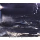 Lightning at the Lighthouse by Steve Bloom 39.250x19.750 Art Print Poster 700404
