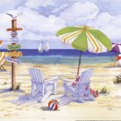 Beachside Chairs by Paul Brent 14x11 Art Print Poster 747220