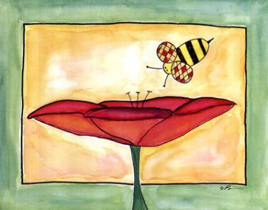 Poppies a Buzz by Serena Bowman 14x11 Art Print Poster 733728
