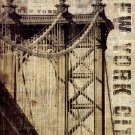 Vintage NY Manhattan Bridge by michael mullen 16x20 Art Print Poster 928923