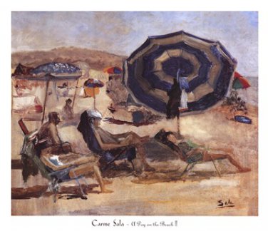 A Day on the Beach II by Carme Sala 26x23 Art Print Poster 524970