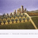 Tuscan Village With Olive Trees by Lowell Herrero 36x24 Art Print Poster 126286