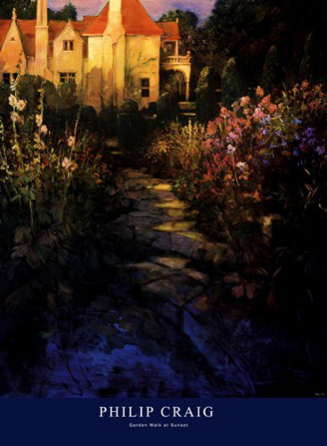 Garden Walk at Sunset by Philip Craig 36x45.750 Art Print Poster 720820