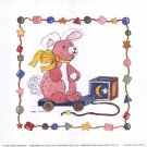 Bunny Pull Toy by Carol Robinson 6x6 Art Print Poster 41225