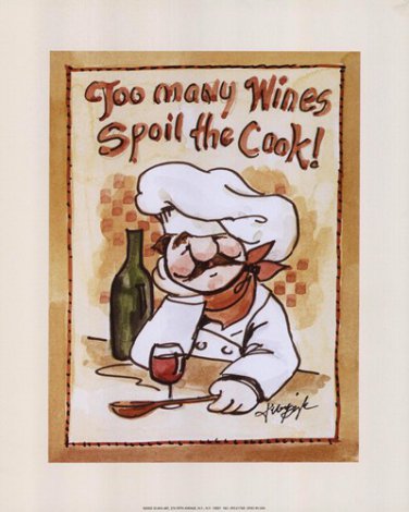 Too Many Wines Spoil the Cook by Jerianne Van Dijk 8x10 Art Print Poster 498476
