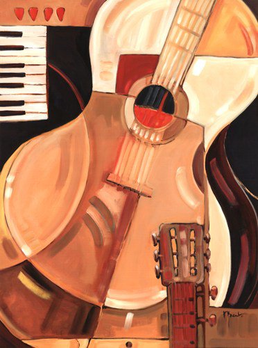 Abstract Guitar by Paul Brent 18x24 Art Print Poster 792198
