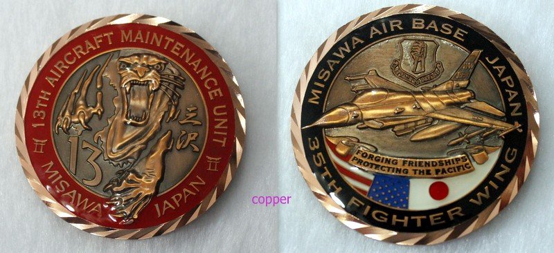 MISAWA AB JAPAN Challenge COIN tiger 13 air force base 35th fighter wing