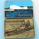 Challenge Coin USS ARIZONA BB-39 2 1/2 inch long 1 3/4 inch wide pearl harbor