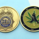 DEA CHALLANGE COIN 420 Marijuana weed SPY 2 INCH bronze epoxy coating