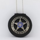 Concealed Handgun License Emblem Marshal Style Metal Badge 2 1/4 Inch & Holder P