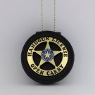 Open Carry Permit Handgun License Metal Badge  2 1/4 Inch & Holder