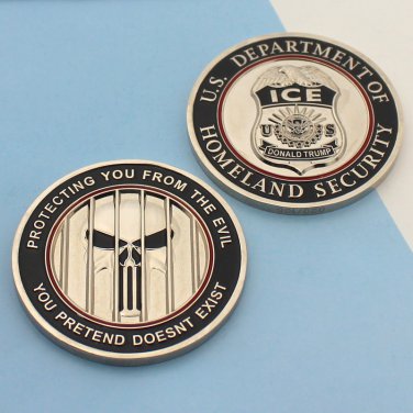 Challenge Coin Ice Donald Trump Immigration Customs The Punisher