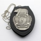Security Office Guard Metal Badge Grizzly Private & Leather Holder