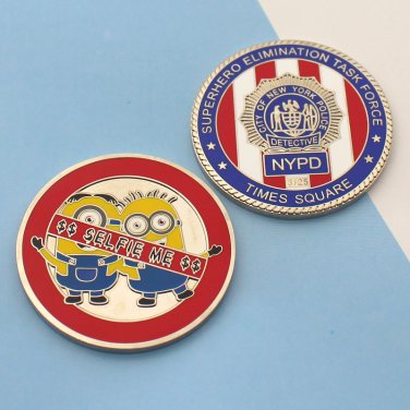 Challenge Coin New York Police NYDP Times Square $$ Selfie Me $$ Super Hero