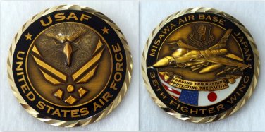Challenge Coin USAF MISAWA AIR BASE JAPAN 35th Fighter Wing