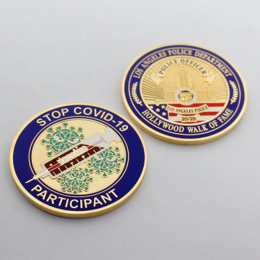 LAPD Challenge Coin frontline Hero POLICE PANDIMIC Virus Vaccine PARTICIPANT