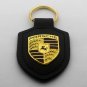 Porsche Leather Crest Keychain Key Chain Ring Auto Car