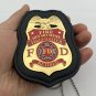 Fire Department Firefighter Retired Badge 2 3/4 Inch & Leather Holder