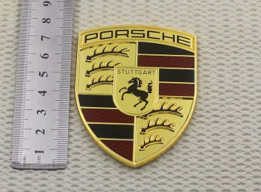 Porsche Crest Metal Car Emblem 3 Inch Tall Sticker 2023 Edition G