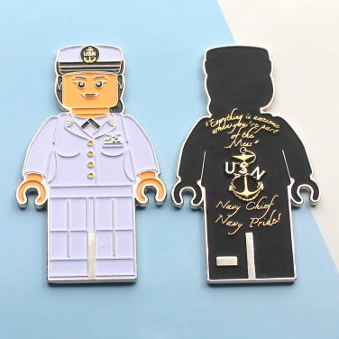 Challenge Coin Navy Chief USN Lego Man B Uniform