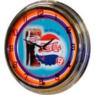 17" Neon Wall Clock- Pepsi "Big Glass" 5¢ Design