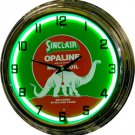 17" Neon Wall Clock- Sinclair Opaline Motor Oil