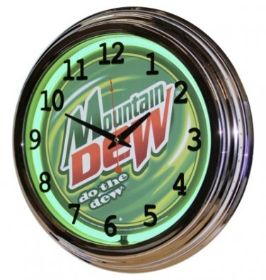 17" Neon Clock-Mountain Dew