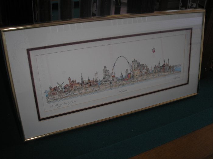 CITY OF ST. LOUIS framed TRIPLE-MATTED print by JOHN PILS