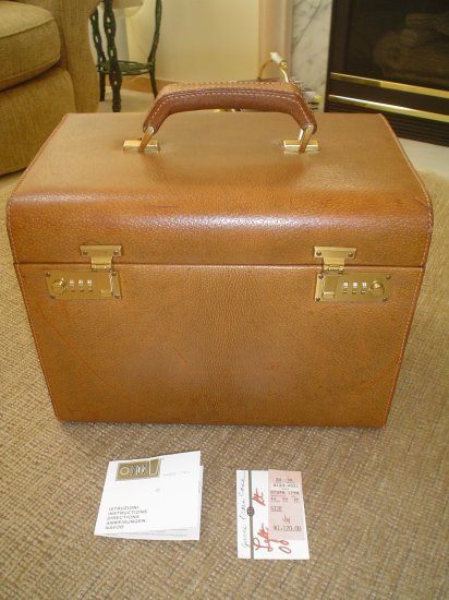 Authentic Vintage Leather Train Case Vanity Case