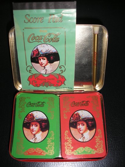 VINTAGE COCA-COLA GIBSON GIRL HOLIDAY PLAYING CARDS SET in MATCHING ...