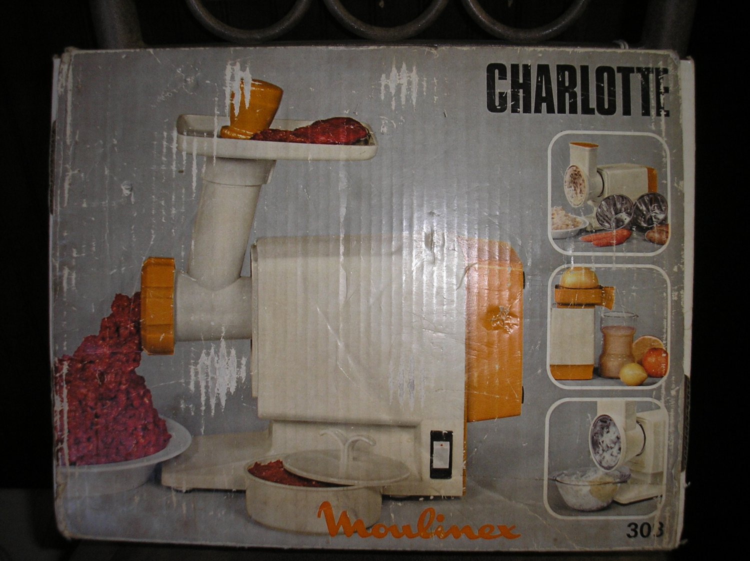 MOULINEX CHARLOTTE 308 MEAT GRINDER/SALAD MAKER/ICE CRUSHER CONE/FRUIT