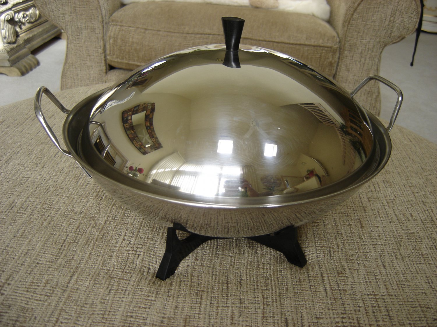 FARBERWARE MODEL 303 ELECTRIC WOK with TEMPURA RACK & MORE STAINLESS