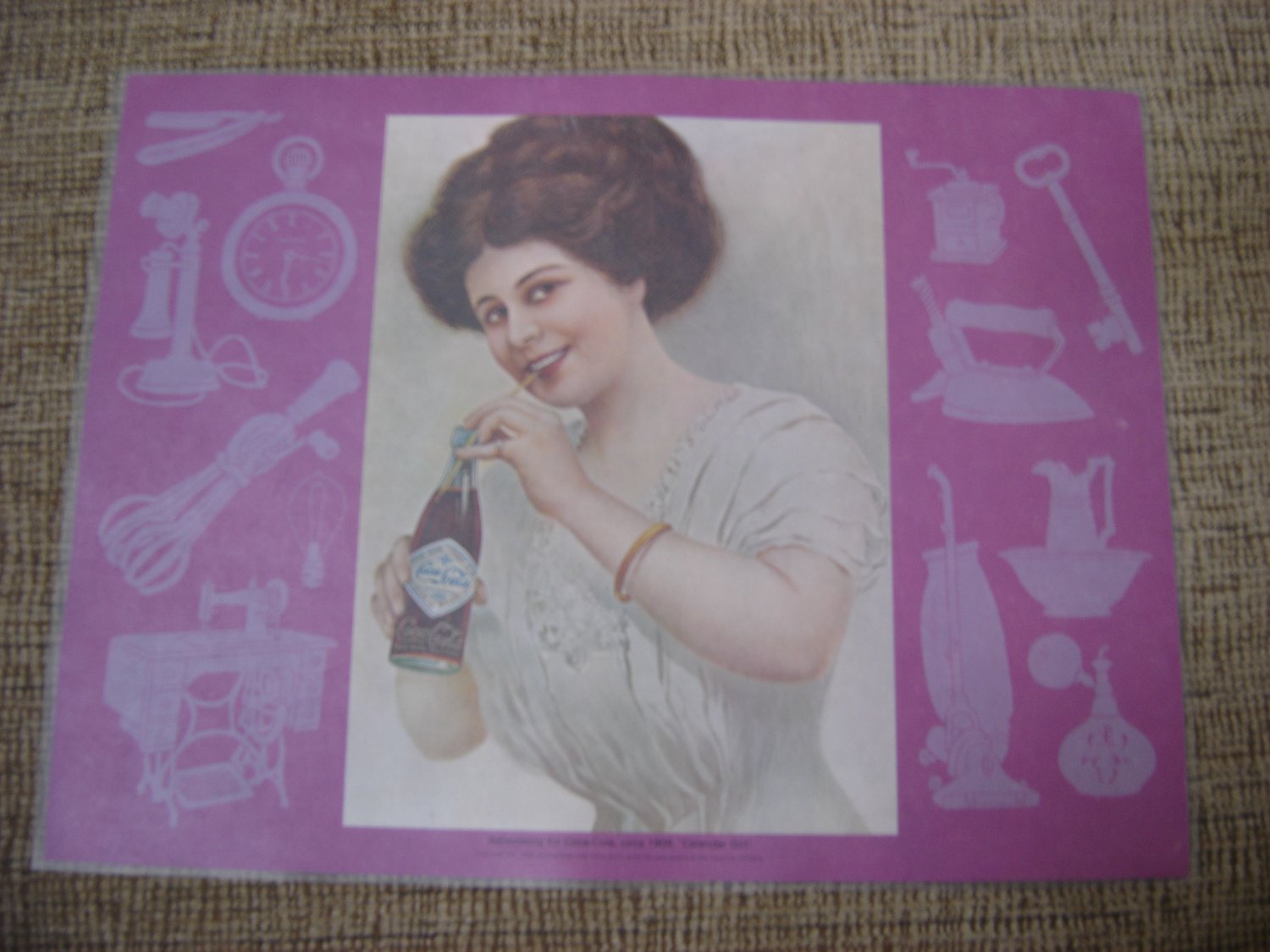 VINTAGE COCACOLA PLASTIC COATED PLACEMATS from the 1980's OFFICIALLY