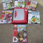 LeapFrog LeapPad PLUS WRITING & MICROPHONE (Rd/Sil) Learning System #30065 w/ 6 Books/Cartridges!