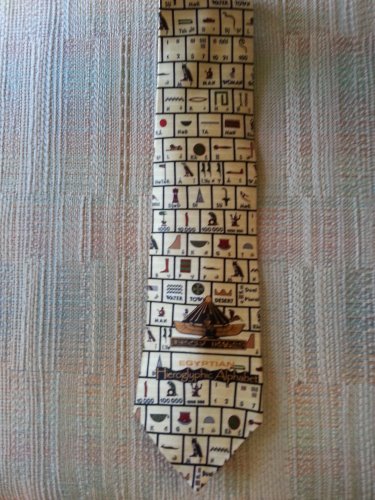 MUSEUM ARTIFACTS "EGYPTIAN HIEROGLYPHIC ALPHABET NECK TIE - AUTHENTIC!