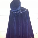 Vintage 80s Cary San Francisco Black Velvet Peter Pan Collar Extra Full Opera Cape w/ matching Hat! Vintage 80s Cary San Francisco Black Velvet Peter Pan Collar Extra Full Opera Cape w/ matching Hat!