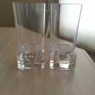 Villeroy & Boch 24% Crystal Mercury Beer Glasses/Tumblers-weighted squared base-VERY UNUSUAL!!