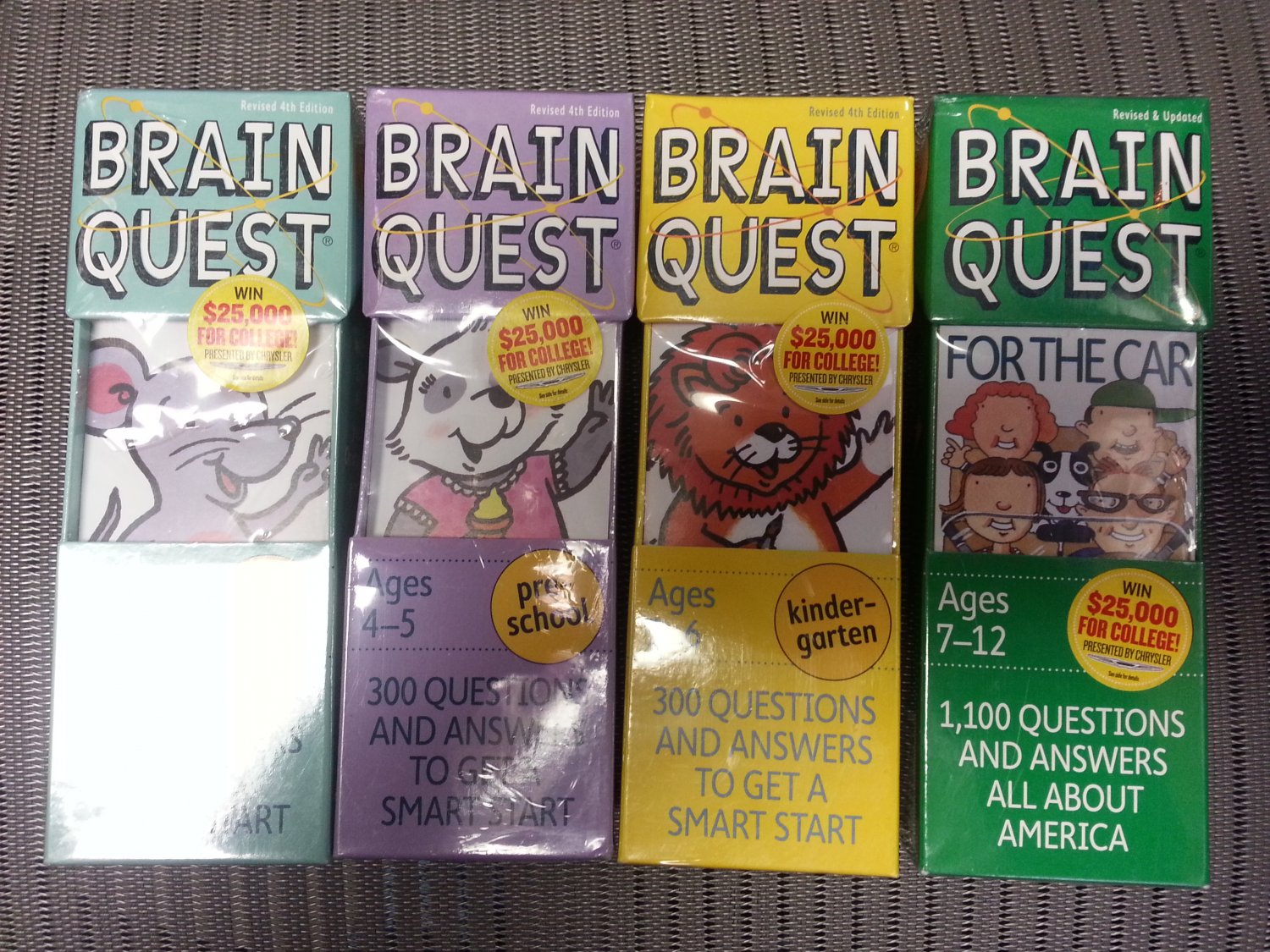 BRAIN QUEST CARD SET DECKS - LOT OF 4 - For the Car/Kindergarten/For ...