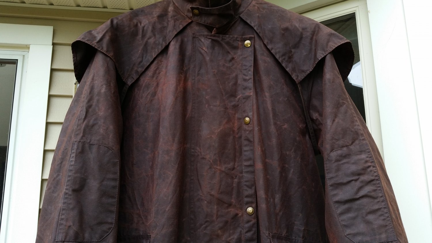 VINTAGE JACKEROOS MEN'S DUSTER OILCLOTH OILSKIN COAT WORKING COWBOY