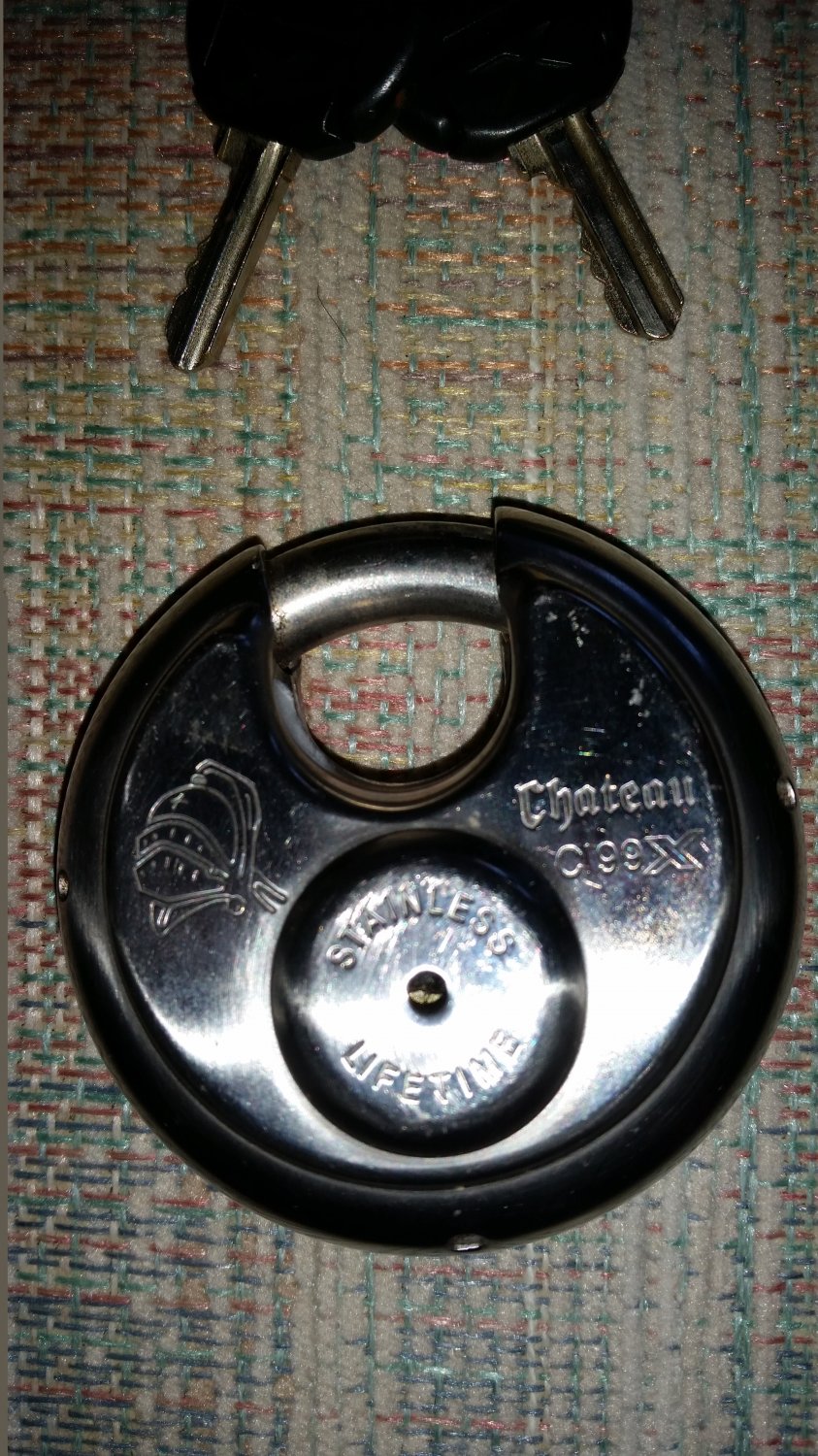 Chateau C99X 2.75" Round Security Lock W/ 2 Keys Silver Stainless Steel!