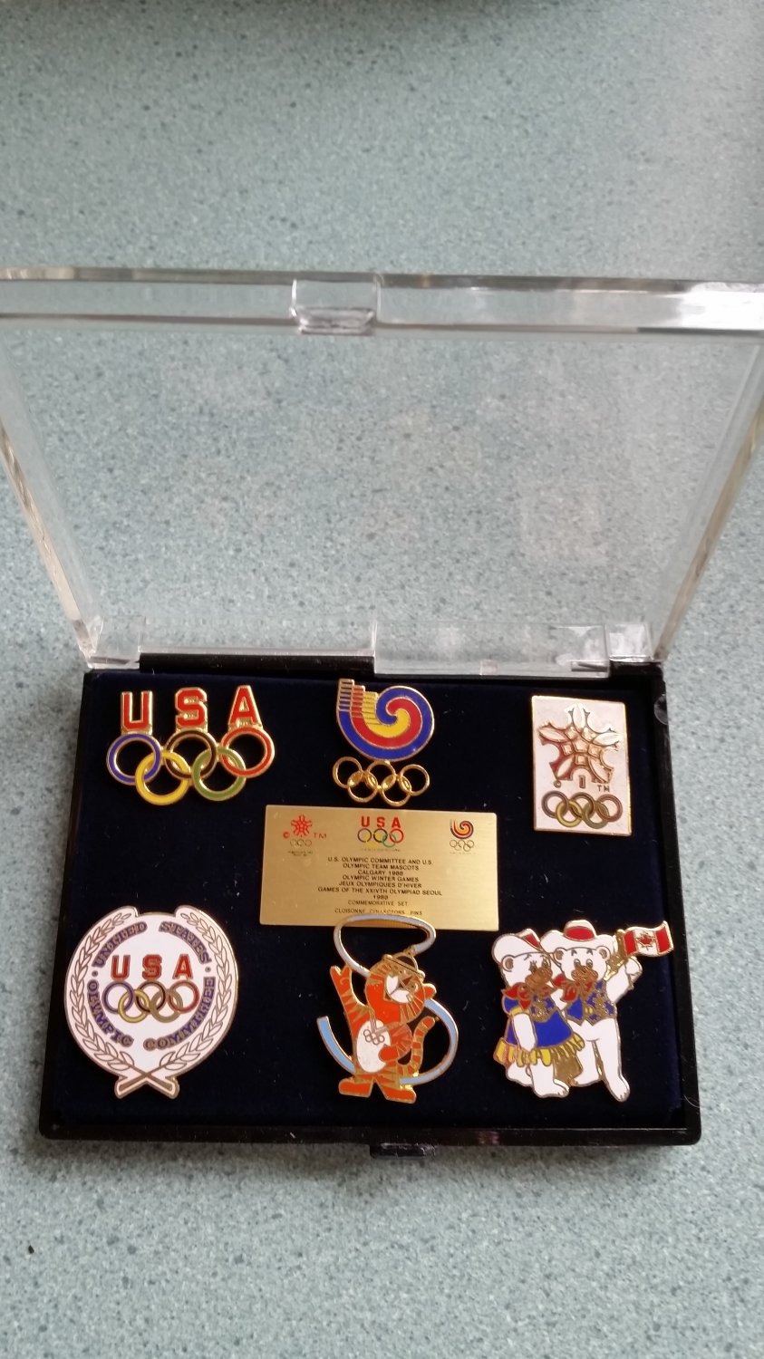 Olympic Pin Set 1988 Commemorative Set Team Mascots Cloisonne ...