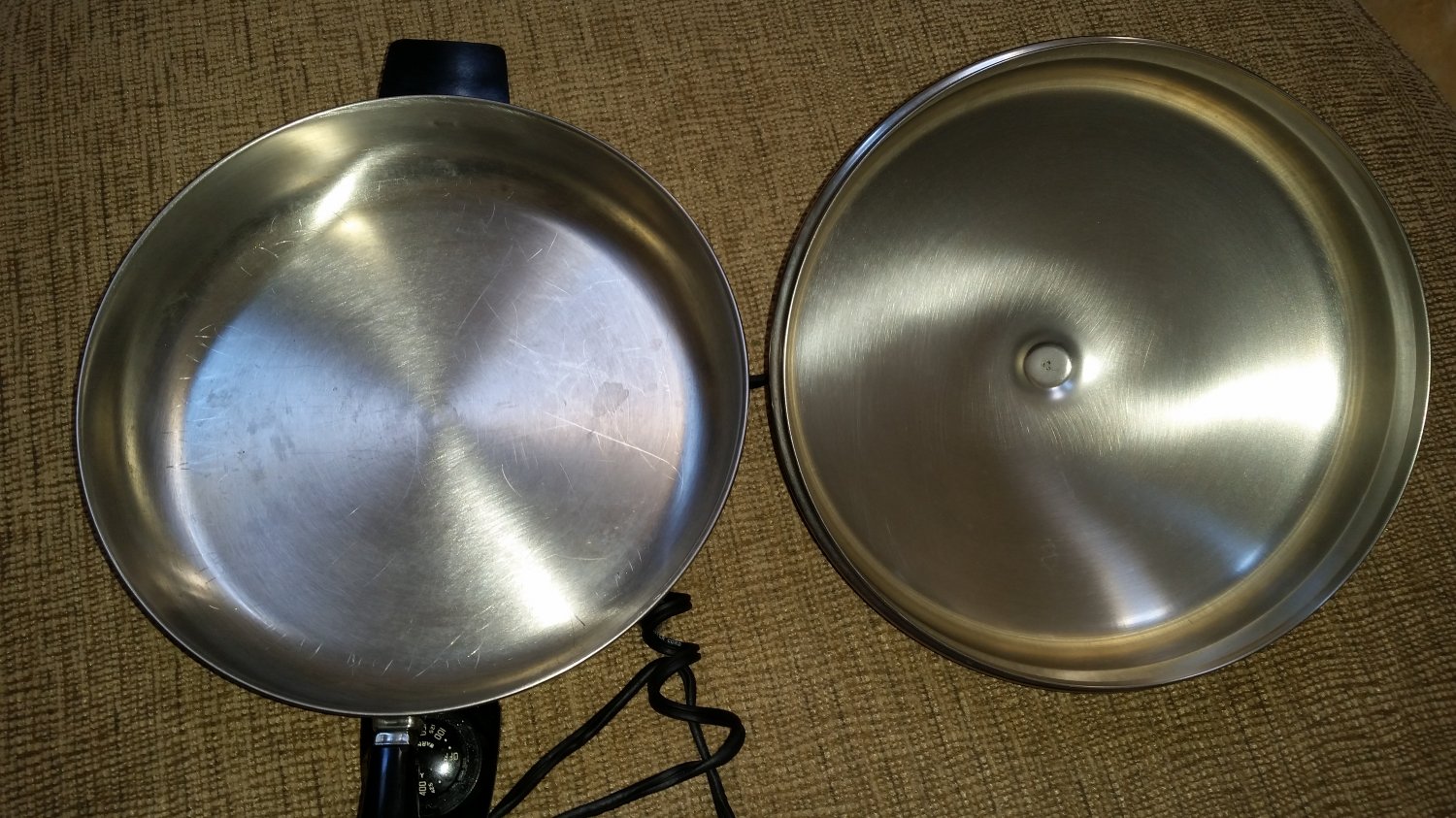 FARBERWARE 310A ELECTRIC SKILLET/FRY PAN 12" DOME LID STAINLESS