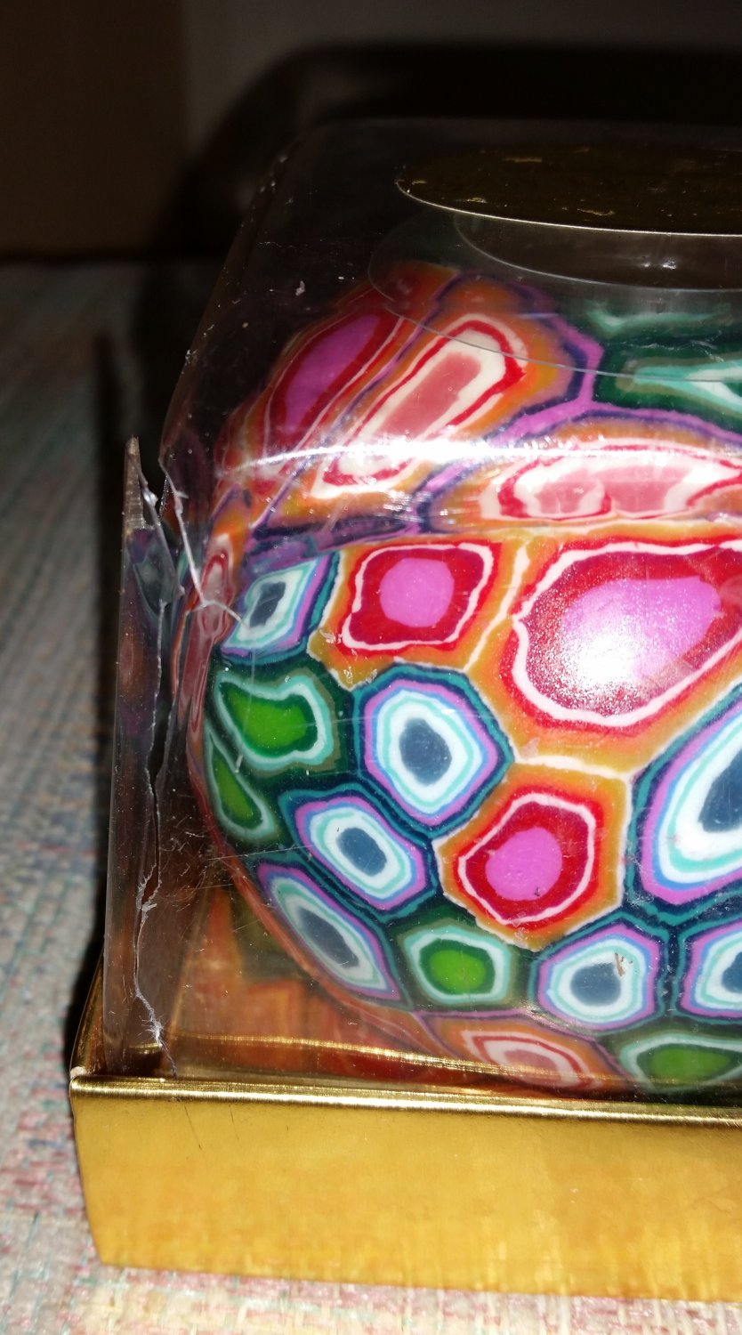 San Francisco Candle Company Multi Color Design Round Millefiori Candle LASTS YEARS & YEARS!