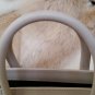GUCCI Nailhead Winter White Leather Tote Handbag w Signature GG Canvas #120897 - "AS NEW"!