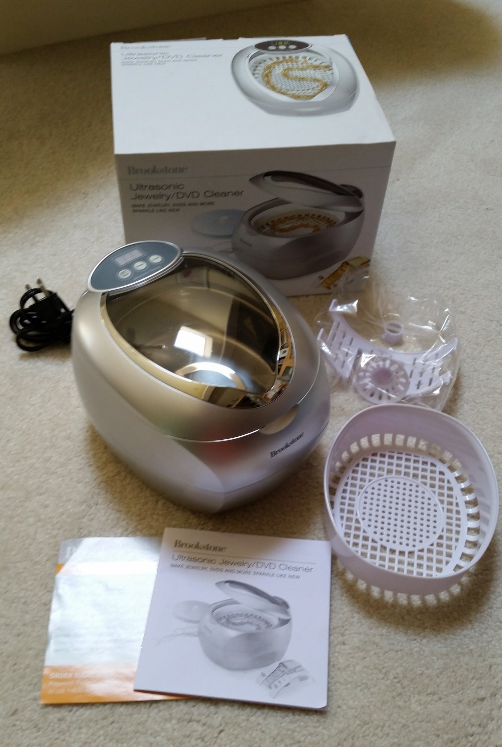 BROOKSTONE Ultrasonic Jewelry Cleaner and DVD Cleaner!
