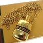 Gucci Vintage Logos Perfume Bottle Motif Gold Chain Necklace W25756 - RARE - GUARANTEED AUTHENTIC!